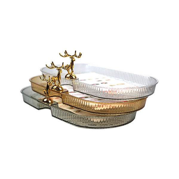 8876 Small Oval Golden Deer Tea Tray - Ảnh 3