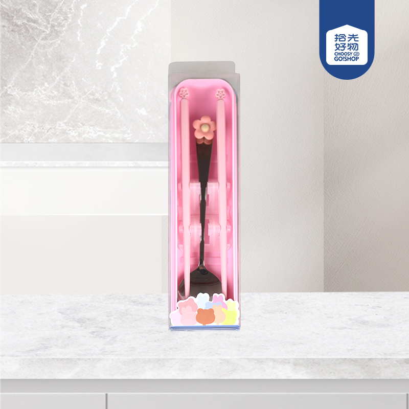 Three-dimensional small flower spoon chopsticks cutlery set - Image 2