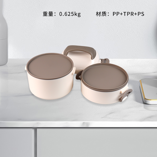 DM6011 Stainless Double Layer Round Lunch Box (1000ml+500ml)