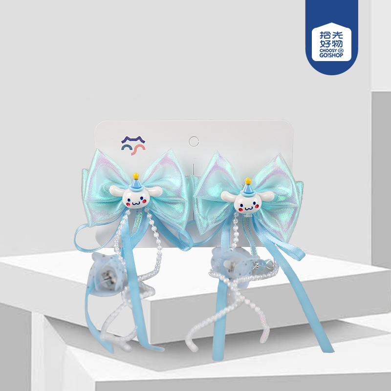 Lights Pearl Bow Streamer Cartoon Kids Duck Clip (Mixed Color)