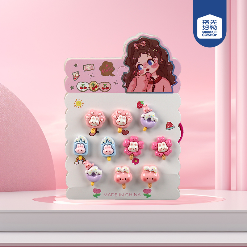 Cartoon series children's hair tie (mixed color)