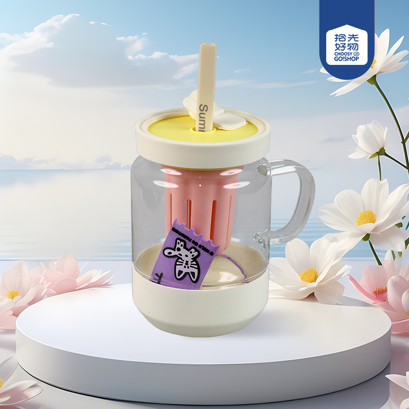 GP-4133 Fun Handle Straw Glass - Image 2