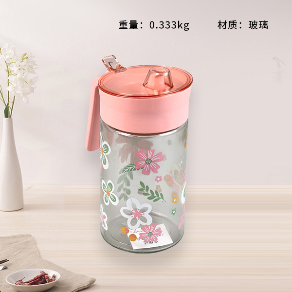 XB-1163 fashion printed glass oil jug