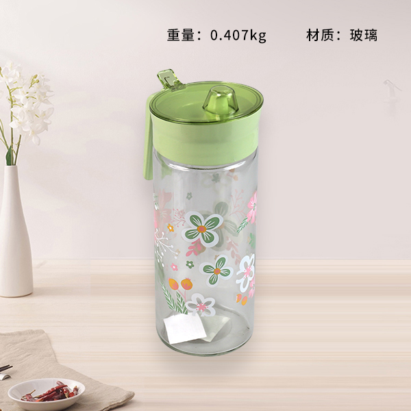 XB-1198 Fashion Printed Glass Oil Jug