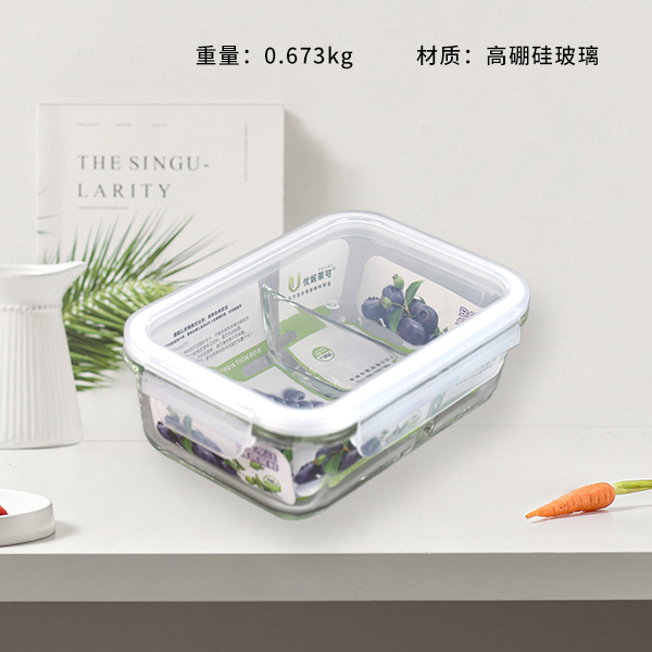 XB-2018 rectangular divider glass crisper