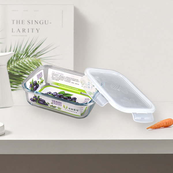 XB-1202-640ML rectangular glass crisper box - Ảnh 3