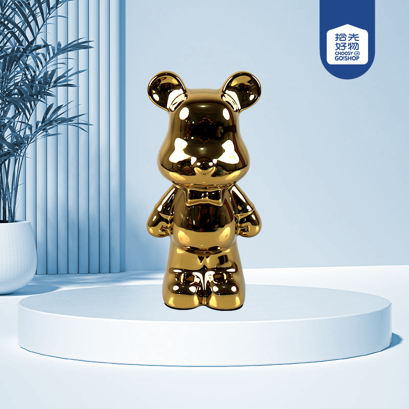 18-tie bear piggy bank (plating)