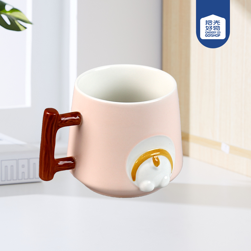 Hand-painted small Q ceramic cup