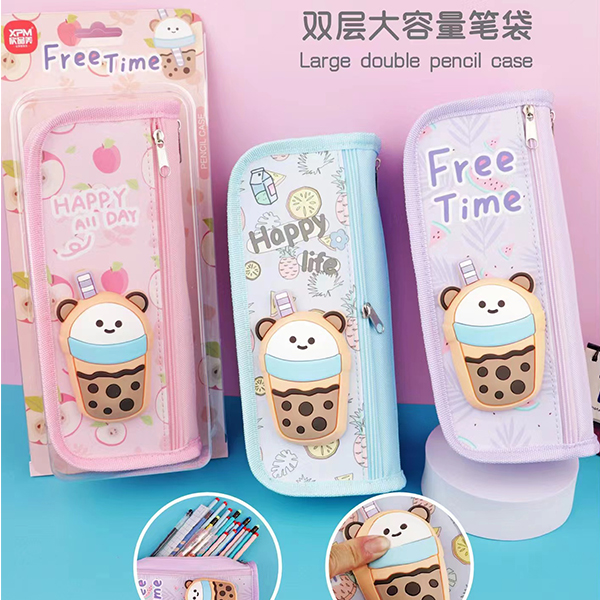 * 2080-6 Bee Decompression Doll Double Pencil Bag - Image 2