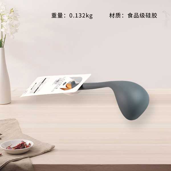 288 Shumei Silicon Soup Spoon with Wooden Handle (Mixed Color)