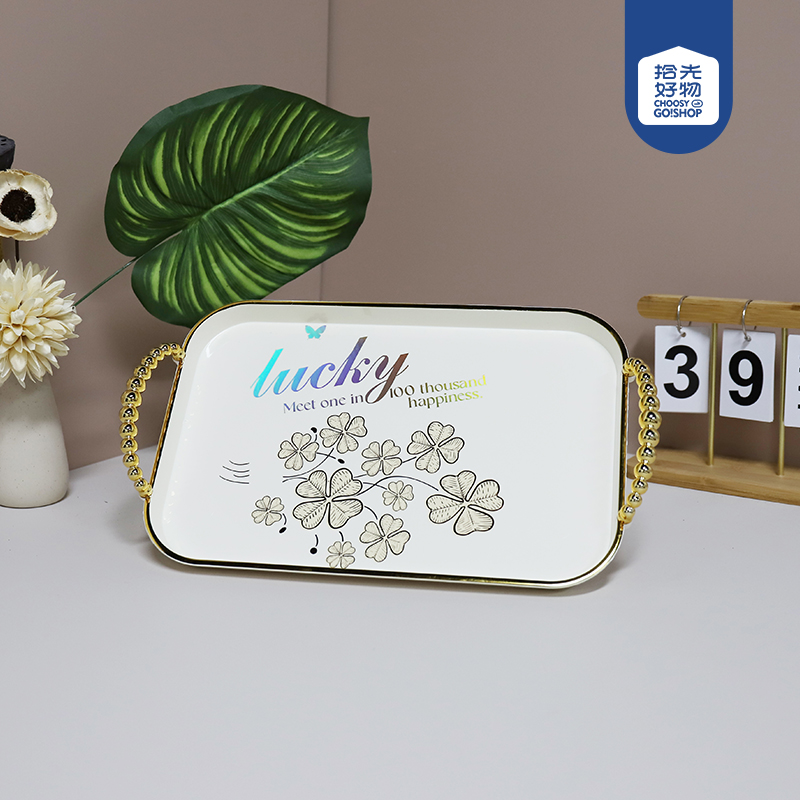 6527-3C Square Bead Handle small size Tray Decal