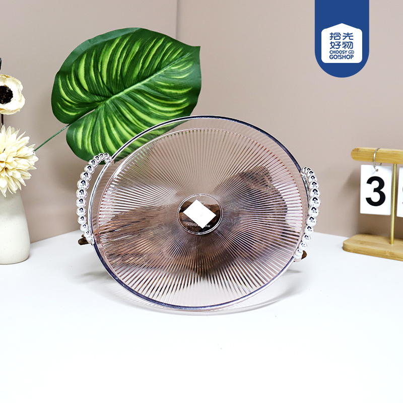 6597-1C round bead handle transparent small size tray