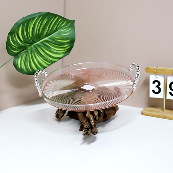 6597-1C round bead handle transparent small size tray - Image 3