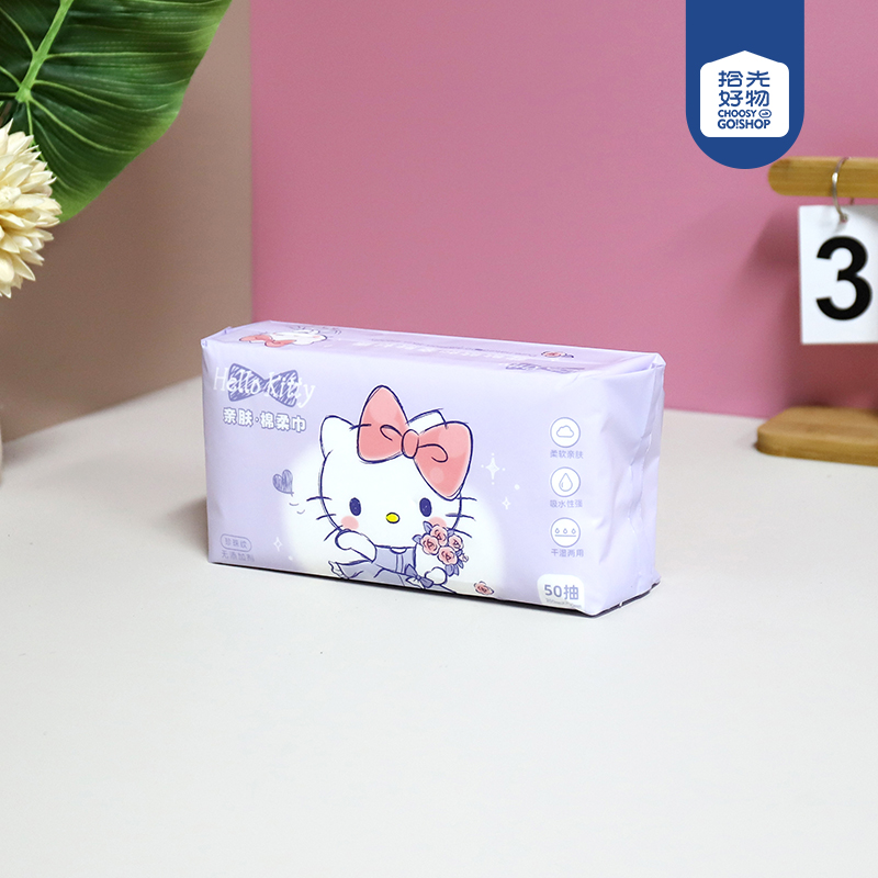 MJ-005 Sanrio Hello Kitty Purple Series Cotton Soft Face Wash (50)