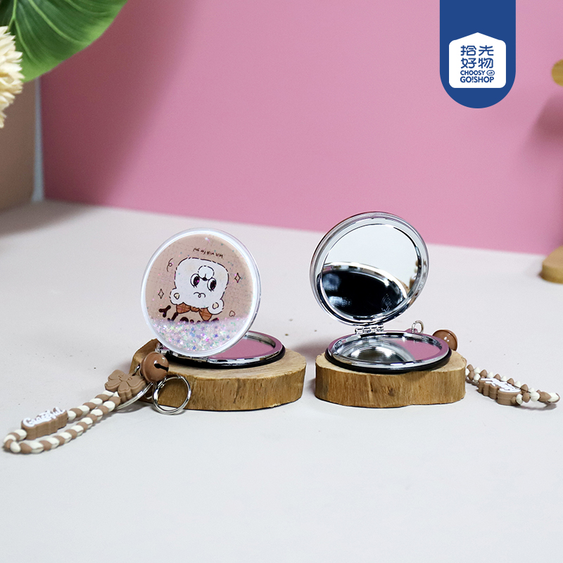 * ZT185 quicksand decorative mirror round custom (mixed)