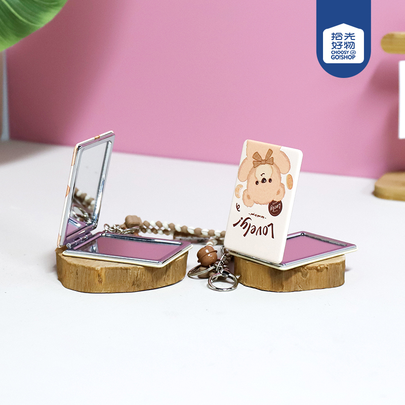 * ZT185-0056-D leather hanging mirror square custom (mixed)