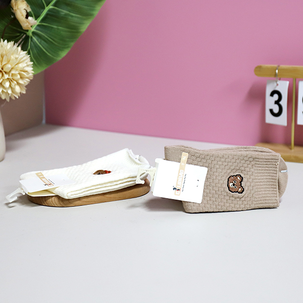 * 1325-1/4 minimalist cashmere embroidered women's socks (mixed) - Image 4