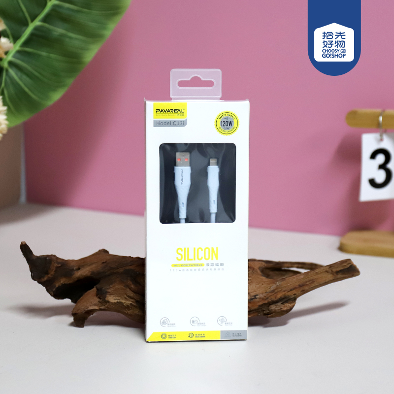 * Q13I-white star silicone data cable (Apple)