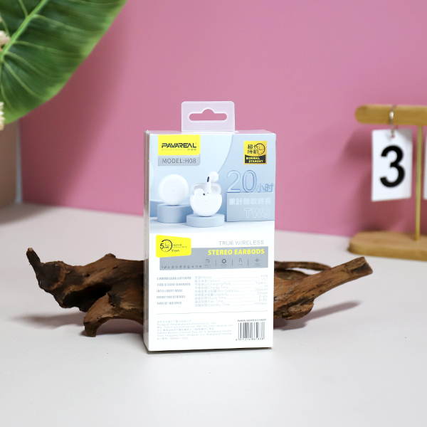 H08-White-Binaural TWS Bluetooth Headset - Image 3