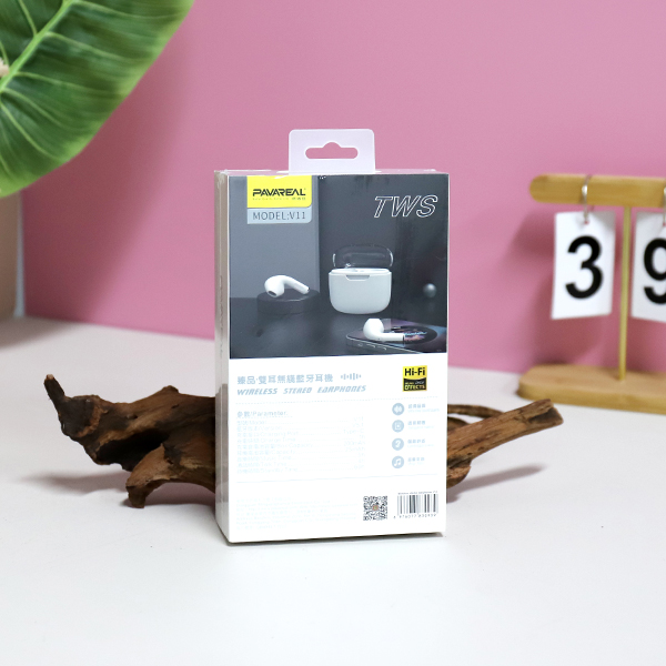 * V11-White-Binaural Wireless Bluetooth Headset - Image 3