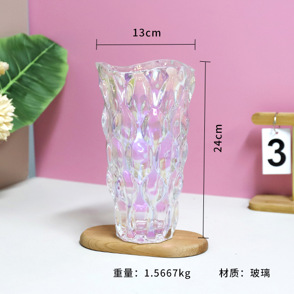 200225-1 Crystal glass vase (mixed color)