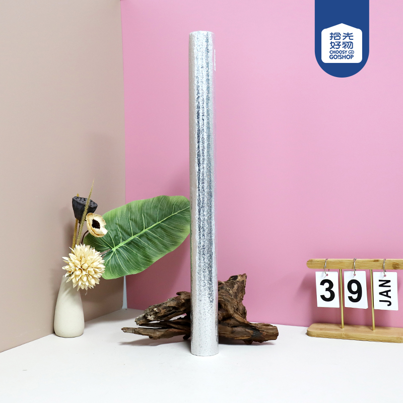 3 m 61cm wallpaper aluminum foil/orange peel silver