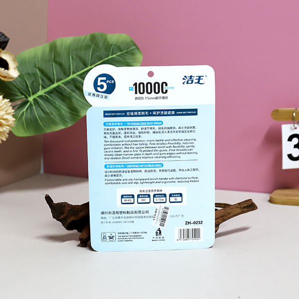 0232 crystal handle soft bristle toothbrush (5 Pack) - Image 4