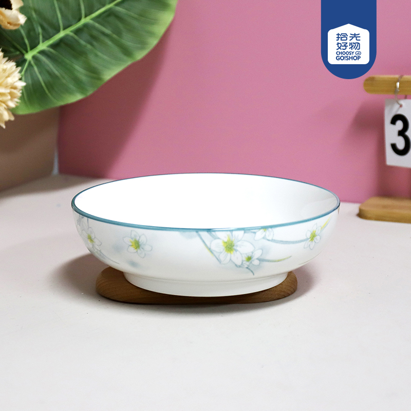 Printed 9-inch electronic bowl (blue daffodils) - Image 2