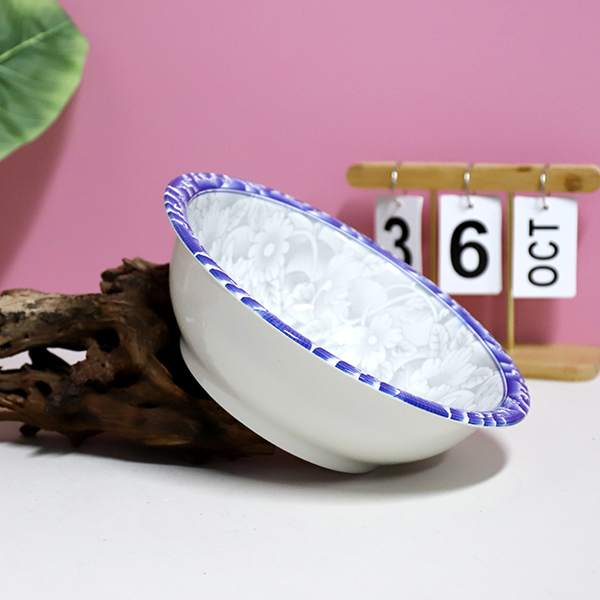 10 inch 033 printing soup ancient bowl (celadon flower)