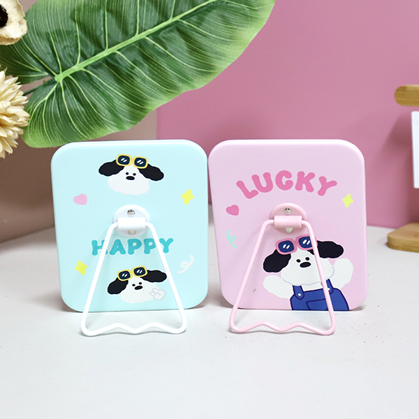 * ZT185-3138B1 doodle cute dog square bracket table mirror - 이미지 3