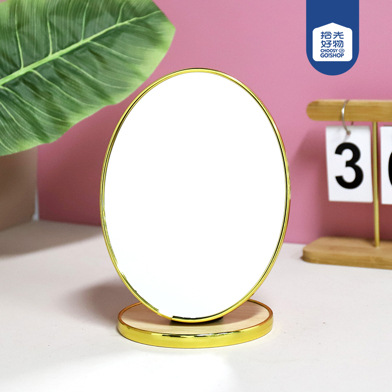 60242 gold edge wooden mirror (oval)