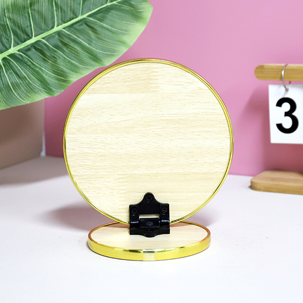 60243 gold edge wooden mirror (round) - Image 3