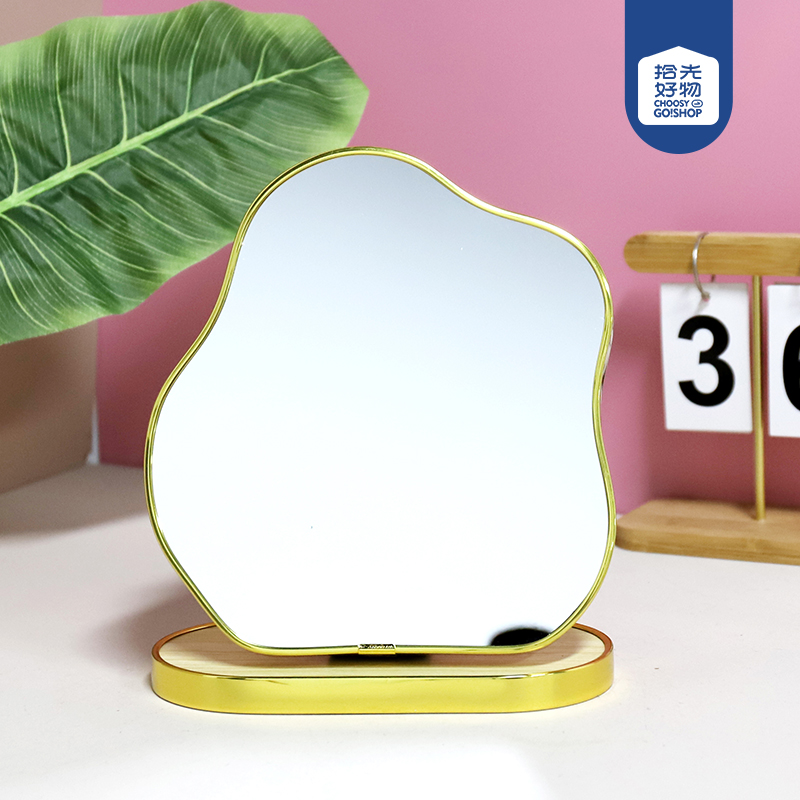 26093 Yellow Blonde Edge Wooden Mirror (Cloud)