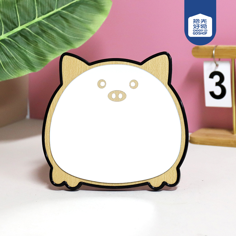 20965 steel wood beauty mirror (black)