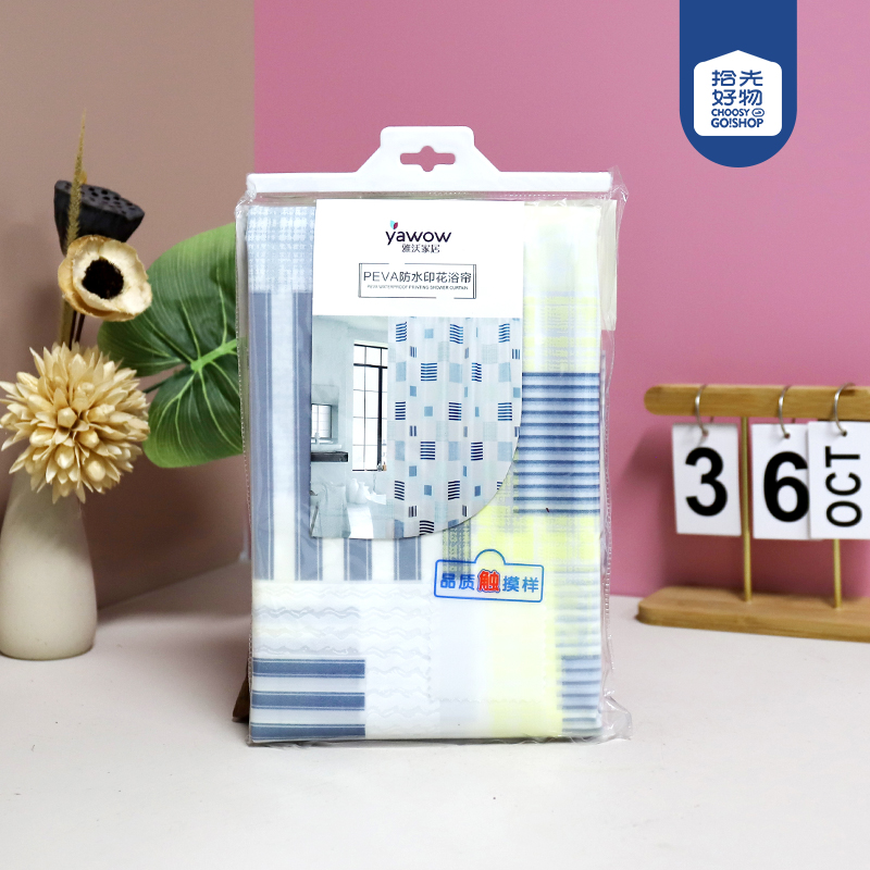 3018PEVA waterproof printing shower curtain 180*200cm