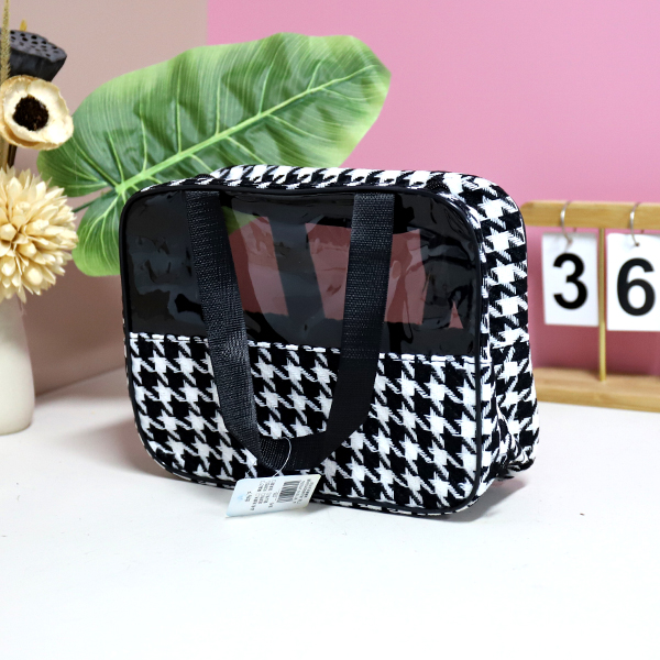 075 Houndstooth Tabbed Bath Bag - Ảnh 3