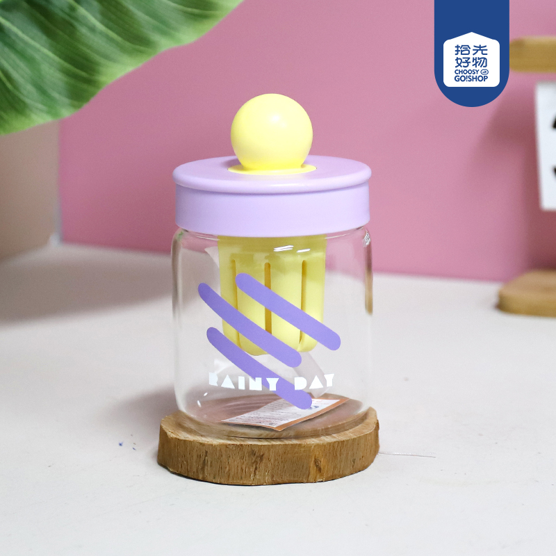 4135-1 Summer Small Round Son Straw Tea Leak Glass