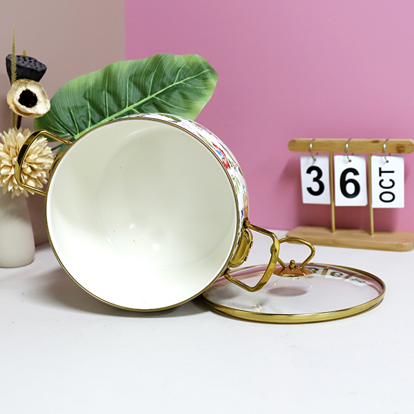 2201-22cm Phnom Penh Aromatic Enamel Pot