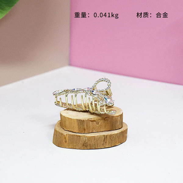 Metal rhinestone shape large grip clip