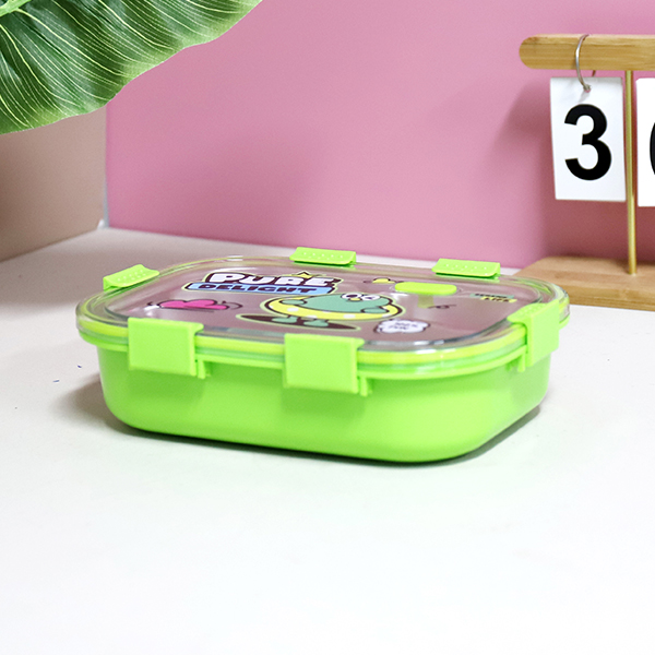 6952 Cartoon Stainless Steel Three-compartment Lunch Box