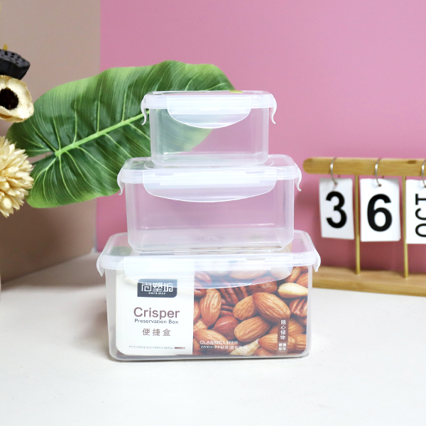 6702 transparent three-piece storage box