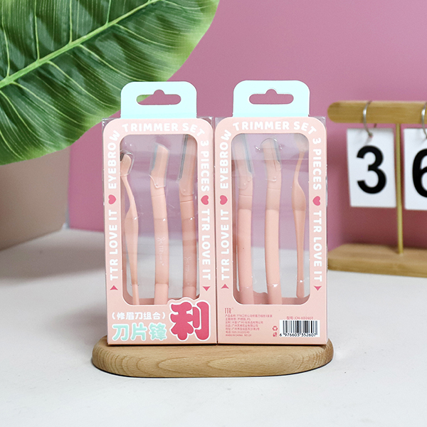 CM-XD2607 Three Seconds Heart Eyebrow Knife Combination 3 Pack