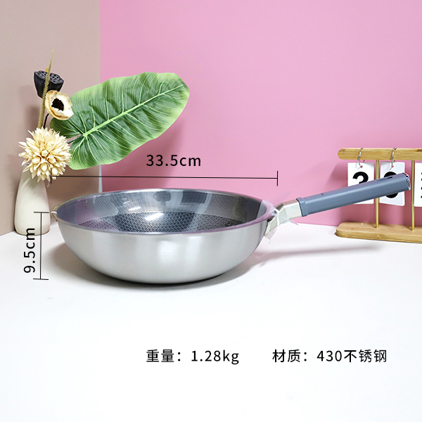 SYC501-32GP Stainless Steel Nonstick Pan 32cm Earless