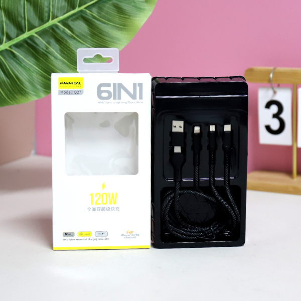 Q27 six in one 120W fully compatible super fast charging data line