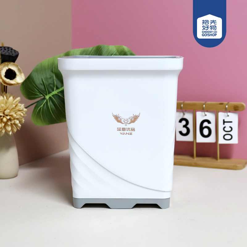 YZ-6601 Large Square Sanitary Trash Bin (Soot White) - Gambar 2