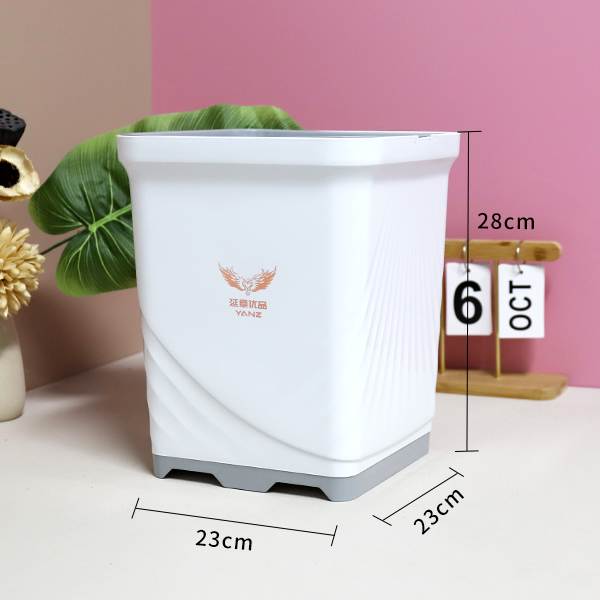 YZ-6601 Large Square Sanitary Trash Bin (Soot White) - Gambar 3