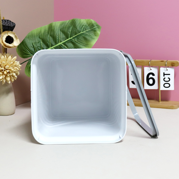 YZ-6601 Large Square Sanitary Trash Bin (Soot White)