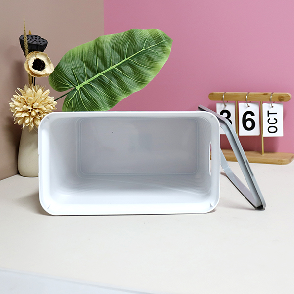 YZ-6602 large rectangular sanitary trash can (soot white)