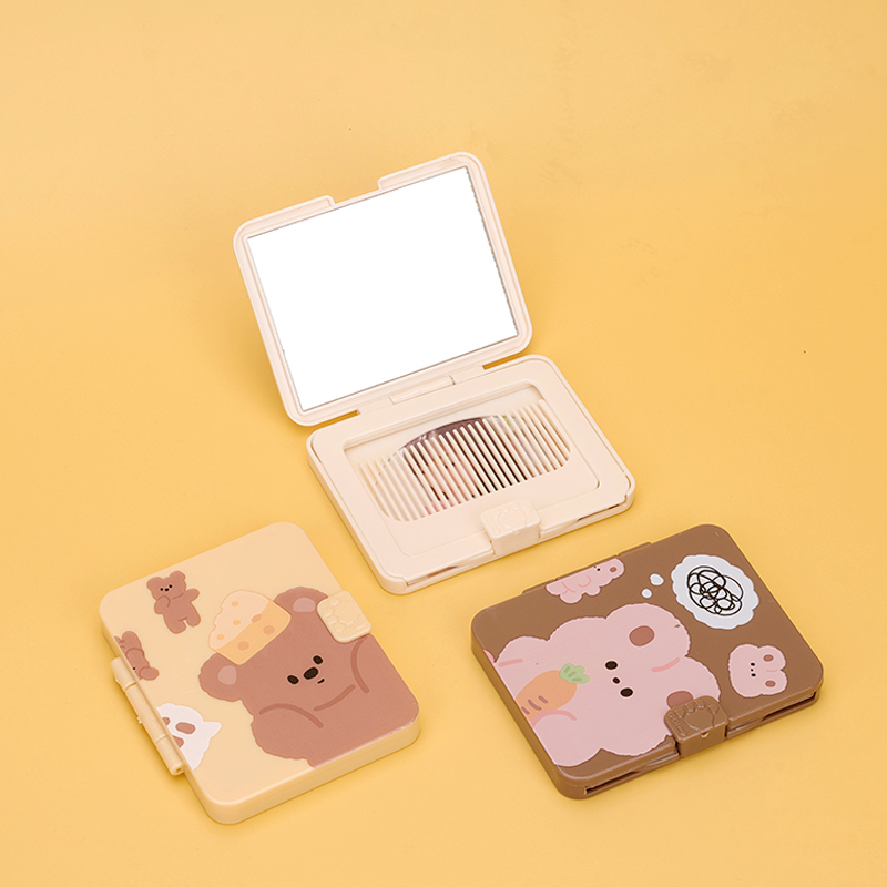 16015157 brown square mirror comb