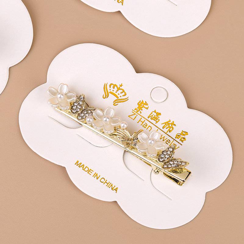 Pearl flower butterfly duck clip